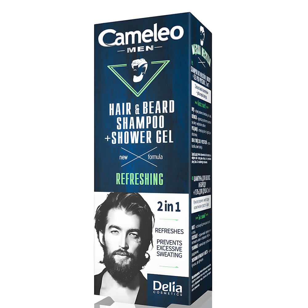 Cameleo Men 2-in-1 Refreshing Hair & Beard Shampoo & Shower Gel 150ml ...